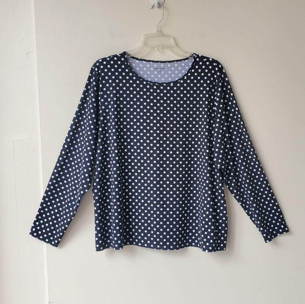 Lands' End Polka Dot Top